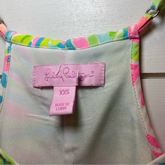 Lilly Pulitzer Silk Dusk Lovers Coral Dress Womens Size XXS - Picture 2 of 9